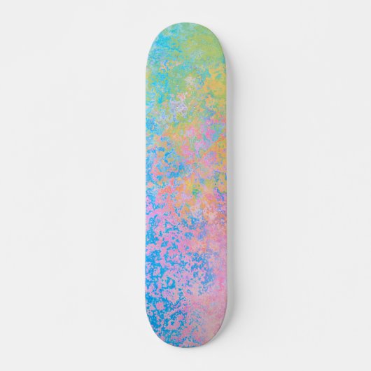 Abstrakter Neon Pastel Sky Alkoholtink Skateboard (Vorne)