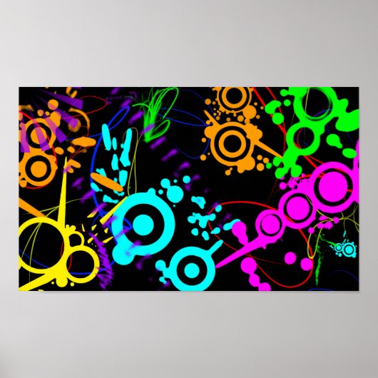 Abstrakter Neon Spritzer Modernes Canvus Poster (Vorne)