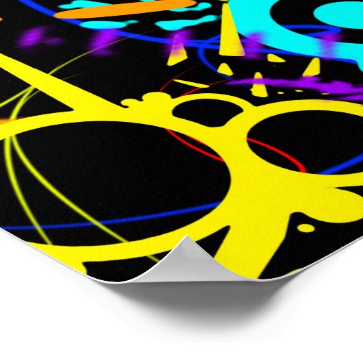 Abstrakter Neon Spritzer Modernes Canvus Poster (Ecke)