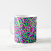 Abstrakter Neon-Turtle-Shell-Muster-Kaffeebecher Kaffeetasse (Vorderseite Links)