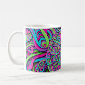 Abstrakter Neon-Turtle-Shell-Muster-Kaffeebecher Kaffeetasse (Links)