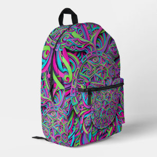 Abstrakter Neon-Turtle-Shell-Muster-Rucksack Bedruckter Rucksack