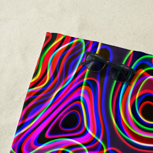 Abstrakter Neonenbogen Strandtuch (Beispiel)