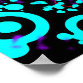 Abstrakter Neonerlein Spritzer modernes Poster (Ecke)