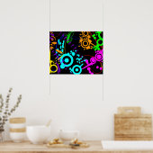 Abstrakter Neonerlein Spritzer modernes Poster (Küche)