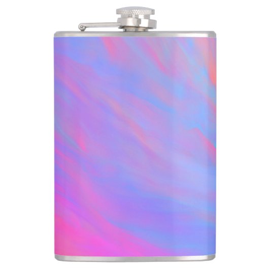 Abstrakter Neonfarbenstrom Flachmann (Vorderseite)