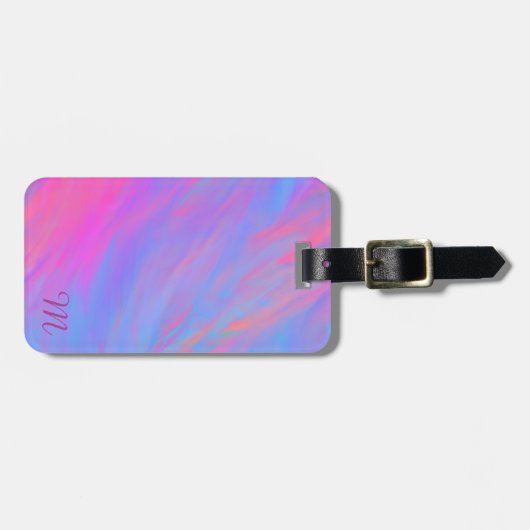 Abstrakter Neonfarbenstrom Gepäckanhänger (Vorderseite horizontal)