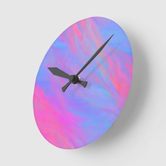 Abstrakter Neonfarbenstrom Runde Wanduhr (Winkel)