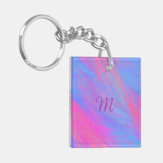 Abstrakter Neonfarbenstrom Schlüsselanhänger (Vorderseite links)