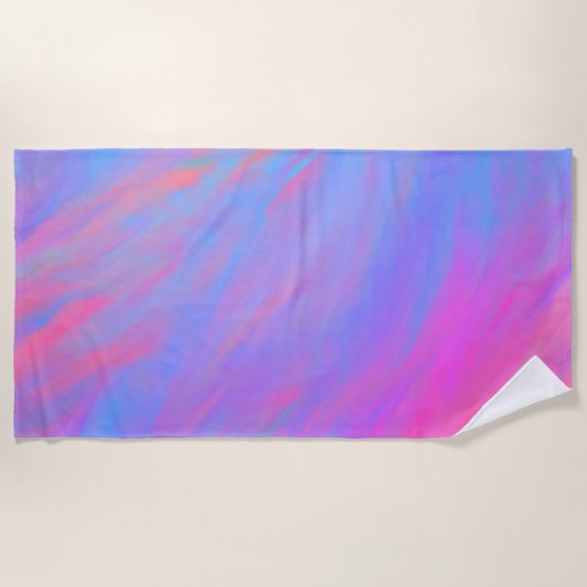Abstrakter Neonfarbenstrom Strandtuch (Vorderseite)