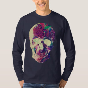 Abstrakter Neonschädel: Lebendiges Chaos T-Shirt
