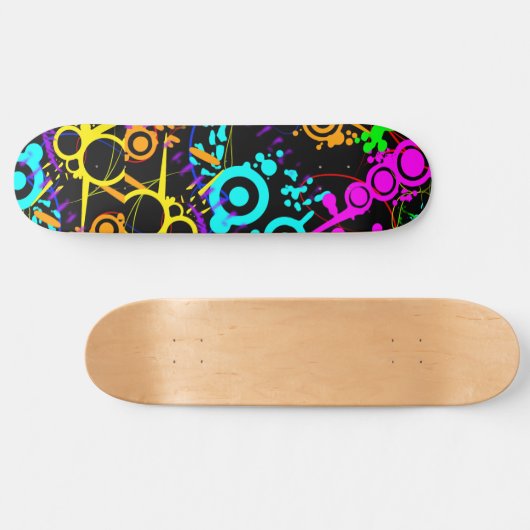 Abstrakter NeonSpritzer moderner Skateboard (Horizontal)