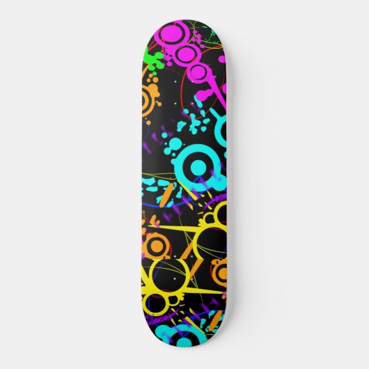 Abstrakter NeonSpritzer moderner Skateboard (Vorderseite)