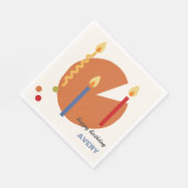 Abstrakter neutraler Geburtstagskuchen mit Kerzen  Serviette (Ecke)