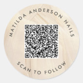 Abstrakter, neutraler QR-CODE Runder Aufkleber (Vorderseite)