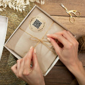 Abstrakter, neutraler QR-CODE Runder Aufkleber