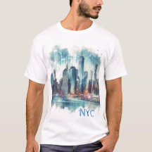 Abstrakter New Yorker T - Shirt für Wasserfarben