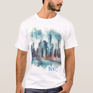 Abstrakter New Yorker T - Shirt für Wasserfarben
