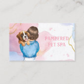 Abstrakter Niedlicher Hund bei der Pet Groomer Vis Visitenkarte (Vorderseite)