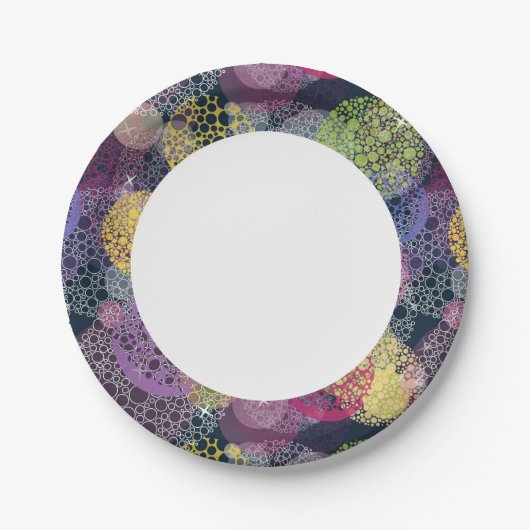 Abstrakter Niedlicher Polka-Dot-Kreis Pappteller (Vorderseite)