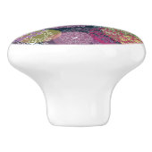 Abstrakter niedlicher Polka-Punkt-Kreis Keramikknauf (Seitenansicht)