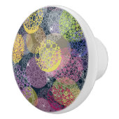 Abstrakter niedlicher Polka-Punkt-Kreis Keramikknauf (Rechts)