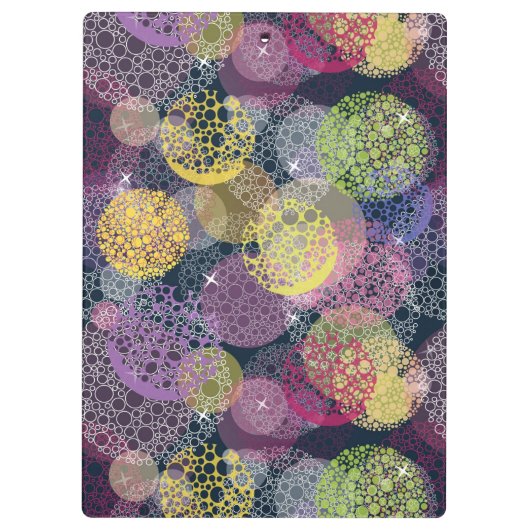 Abstrakter niedlicher Polka-Punkt-Kreis Klemmbrett (Rückseite)