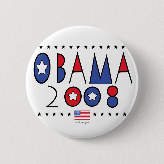 Abstrakter Obama 2008 Button (Vorderseite)
