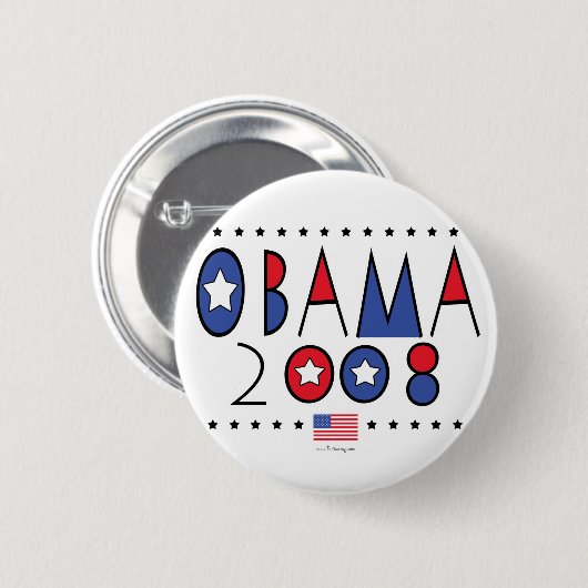 Abstrakter Obama 2008 Button (Vorne & Hinten)