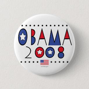 Abstrakter Obama 2008 Button