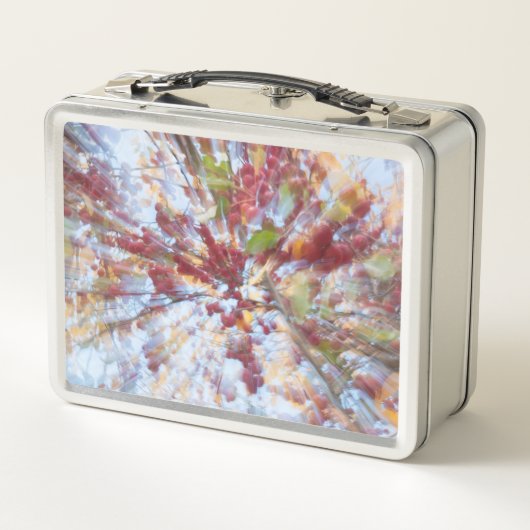 Abstrakter Obstbaum Metall Brotdose (Rückseite)