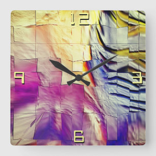 Abstrakter ocher zeichnend leicht geschnitzt und p quadratische wanduhr