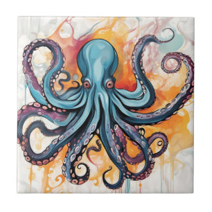 Abstrakter Oktopus Fliese