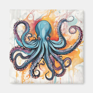 Abstrakter Oktopus Magnet