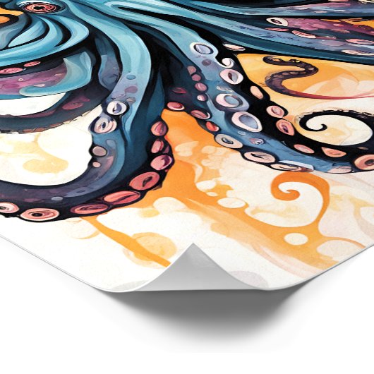 Abstrakter Oktopus Poster (Ecke)