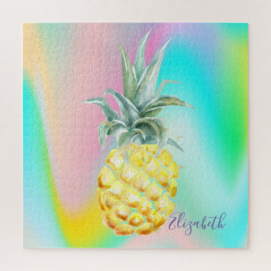 Abstrakter Ombre-Holografischer Ananas Puzzle