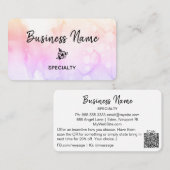 *~* Abstrakter Ombre Pastel Peach Girl Logo QR Cod Visitenkarte (Vorne/Hinten)