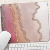 Abstrakter Ombre Pink Lila und Gold Glitzer Mousepad
