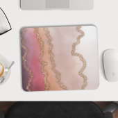 Abstrakter Ombre Pink Lila und Gold Glitzer Mousepad