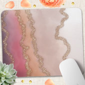 Abstrakter Ombre Pink Lila und Gold Glitzer Mousepad