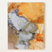 Abstrakter Orange Black Gold Foil Namensgeber Planer (Rückseite)