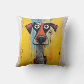Abstrakter Orange- und Gelbhund Kissen (Rückseite)