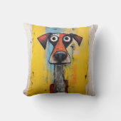 Abstrakter Orange- und Gelbhund Kissen (Vorderseite)