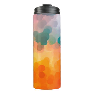 Abstrakter orange Wasserfarbhintergrund. Illustrat Thermosbecher