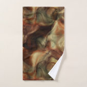 abstrakter orangefarbener Marmor Badhandtuch Set (Handtuch)