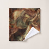 abstrakter orangefarbener Marmor Badhandtuch Set (Waschlappen)