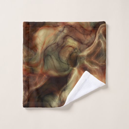 abstrakter orangefarbener Marmor Badhandtuch Set (Waschlappen)