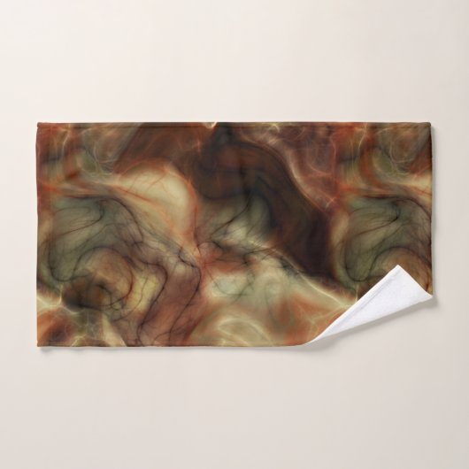 abstrakter orangefarbener Marmor Badhandtuch Set (Handtuch)