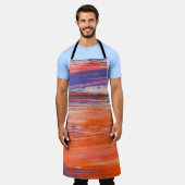 Abstrakter orangefarbener und blauer Hintergrund a Schürze (Getragen)
