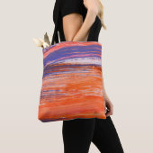 Abstrakter orangefarbener und blauer Hintergrund a Tasche (Von Nahem)